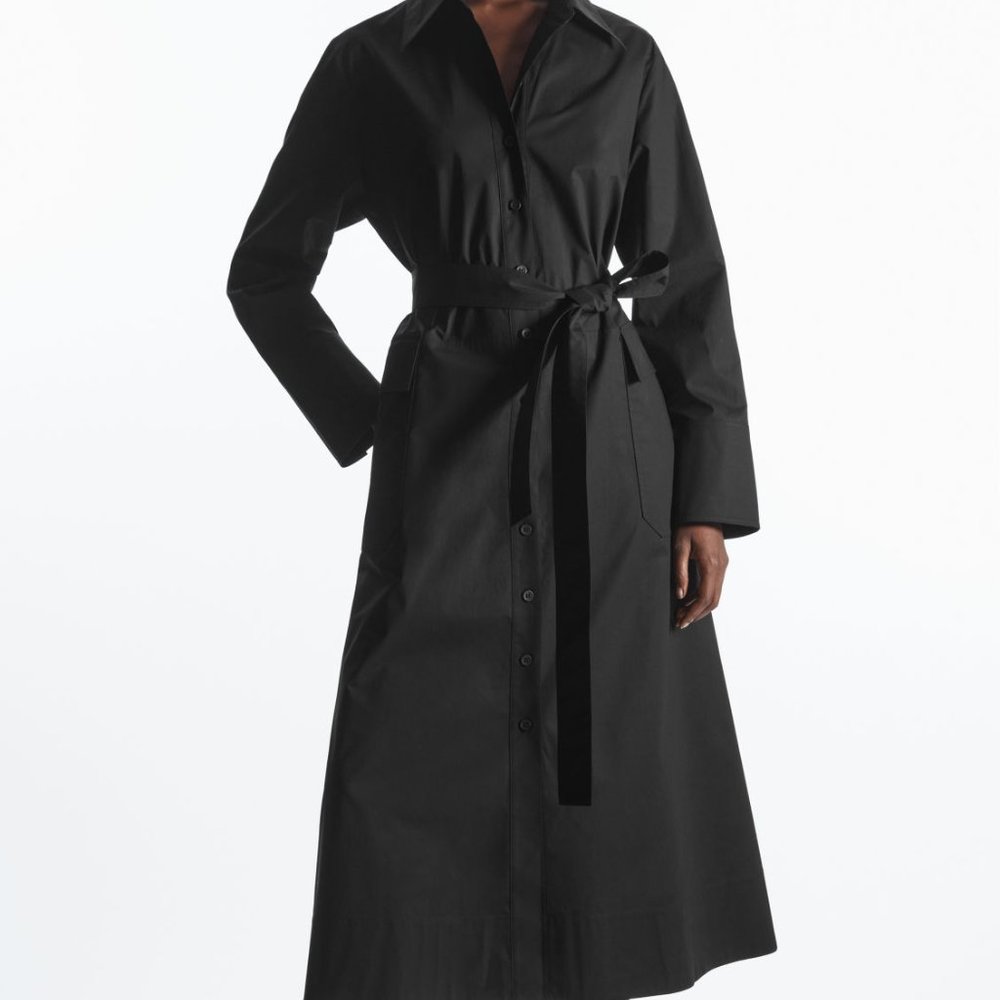 COS Waisted Midi Shirt Dress Size XS
